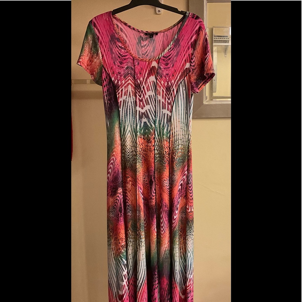 Long dress comfortable and wrinkle free.